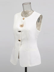 Fashion Metal Detail Split Vest Top