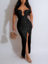 Sexy Strapless Sequin Club Dress