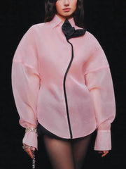 Casual Lantern Sleeve Loose Shirt Tops