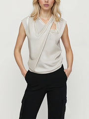 Casual Cross Irregular T-Shirt Top