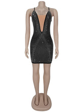 Sexy Rhinestone Club Bodycon Mini Dress