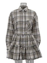 Fashion Plaid Loose Shirt and Skirt Two Piece Set