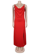 Casual Backless Ruffle High Split Maxi Dress