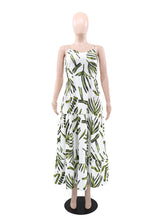 Casual Print Sleeveless A-Line Strap Dress