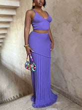 Sexy Sleeveless Cropped Tops And Bodycon Knit Skirt Set