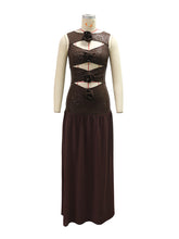 Sexy Sequin Cut-Out Sleeveless Maxi Dress