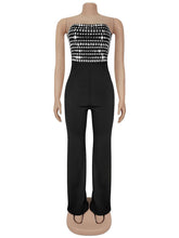 Fashion Rhinestone Slim Strapless Jumpsuit