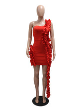 Sexy Single Shoulder Ruched Patchwork Bodycon Dress