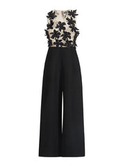 Sexy 3D Floral Mesh See Through Jumpsuit