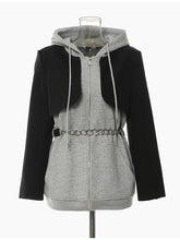 Fashion Color-block Spliced Hoodie Jacket