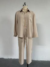 Solid Color Loose Shirt Ninth Pants Sports Set