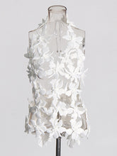 Sexy Flower Hollow out Backless Mini Dress