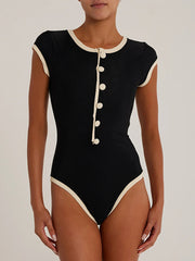 Sexy Ribbed Beach One-piece Swimsuit