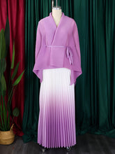 Elegant Lace-up Top and High Waist Pleated Skirt Set