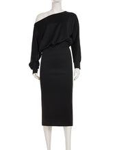 Fashion Slouchy Off Shoulder Slim Midi Dress