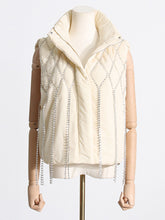 Fashion Rhinestone Fringe Puffer Vest