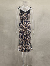 Sexy Layered Bra-Detail Fishtail Midi Dress