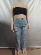 Vintage Denim Multi Pocket Cargo Jeans