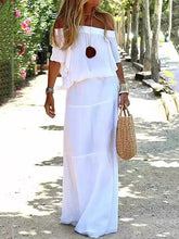 Solid Color Off Shoulder Loose Casual Dress