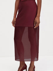 Fashion Sheer Mesh Midi Skirt