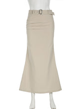 Fashion High Waist Plain Maxi Fishtail Skirt