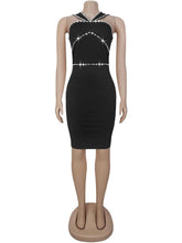 Sexy Rhinestone Midi Dress Evening Gown