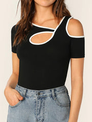 Fashion Cutout Tee T-Shirt Top