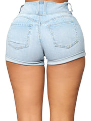 Casual High Waist Denim Shorts