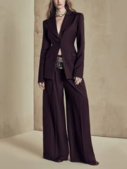 Boutique Blazer And High Waist Suit Pant Set