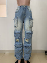 Casual Distressed Cargo Jeans