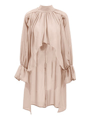 Elegant Mesh Off Shoulder Asymmetric Blouse