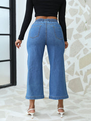 Fashion Drawstring Straight Jeans Ninth-Pants
