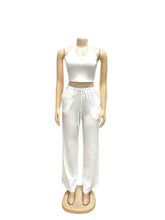 Halter Crop Top And High Waist Wide Leg Pants Sports Set