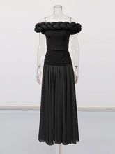 Elegant Twist Knot Off Shoulder Top Slim Maxi Skirt Set