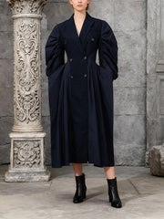 Fashion Puff Sleeve Double-Breasted Coat