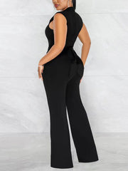 Bold Elements Chain Lace Up Sleeveless Jumpsuit