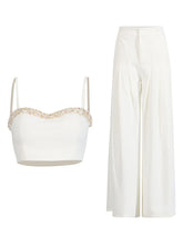 Fashion Straps Vest High Waist Straight Pants Set