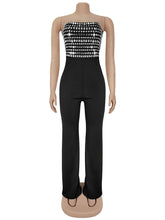 Fashion Rhinestone Slim Strapless Jumpsuit