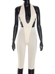 Sexy Deep V Halter Backless Jumpsuit