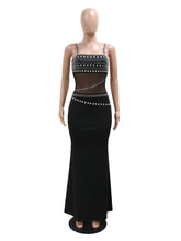 Elegant Rhinestone Mesh Party Cocktail Dress