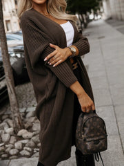 Casual Solid Color Loose Knit Cardigan Coat