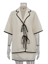 Casual Contrast Color Top and Skirt Two Piece Set