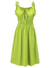 Elegant High Waist Pleated Slim Strap Dress