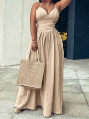 Casual V-Neck Backless Spaghetti Strap Dress