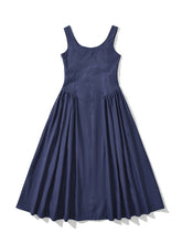 Sleeveless Cinched Waist Pleated Ruffles Midi Dress