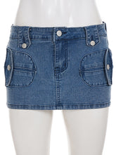 Fashion Casual Cargo Denim Mini Skirt