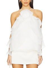 Fashion Layered Ruffle Spaghetti Strap Top