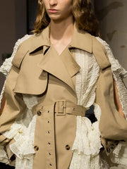 Fashion Lace Patchwork Slim Blazer Jacket