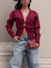 Fashion V Neck Cropped Cardigan Sweater