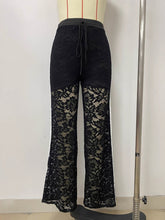 Casual Lace Patchwork Stripe Straight Pants